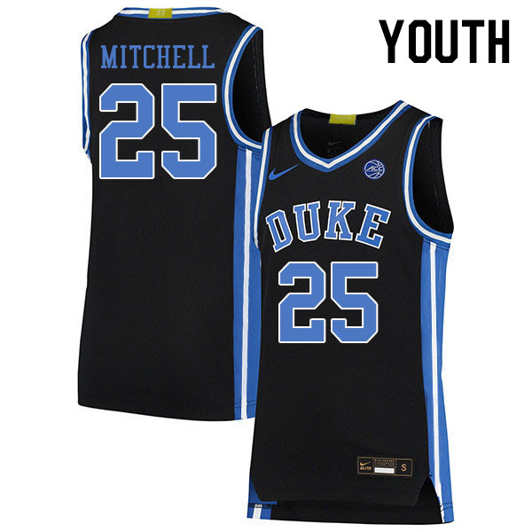 Youth #25 Mark Mitchell Duke Blue Devils 2022-23 College Stitched Basketball Jerseys Sale-Black - Click Image to Close